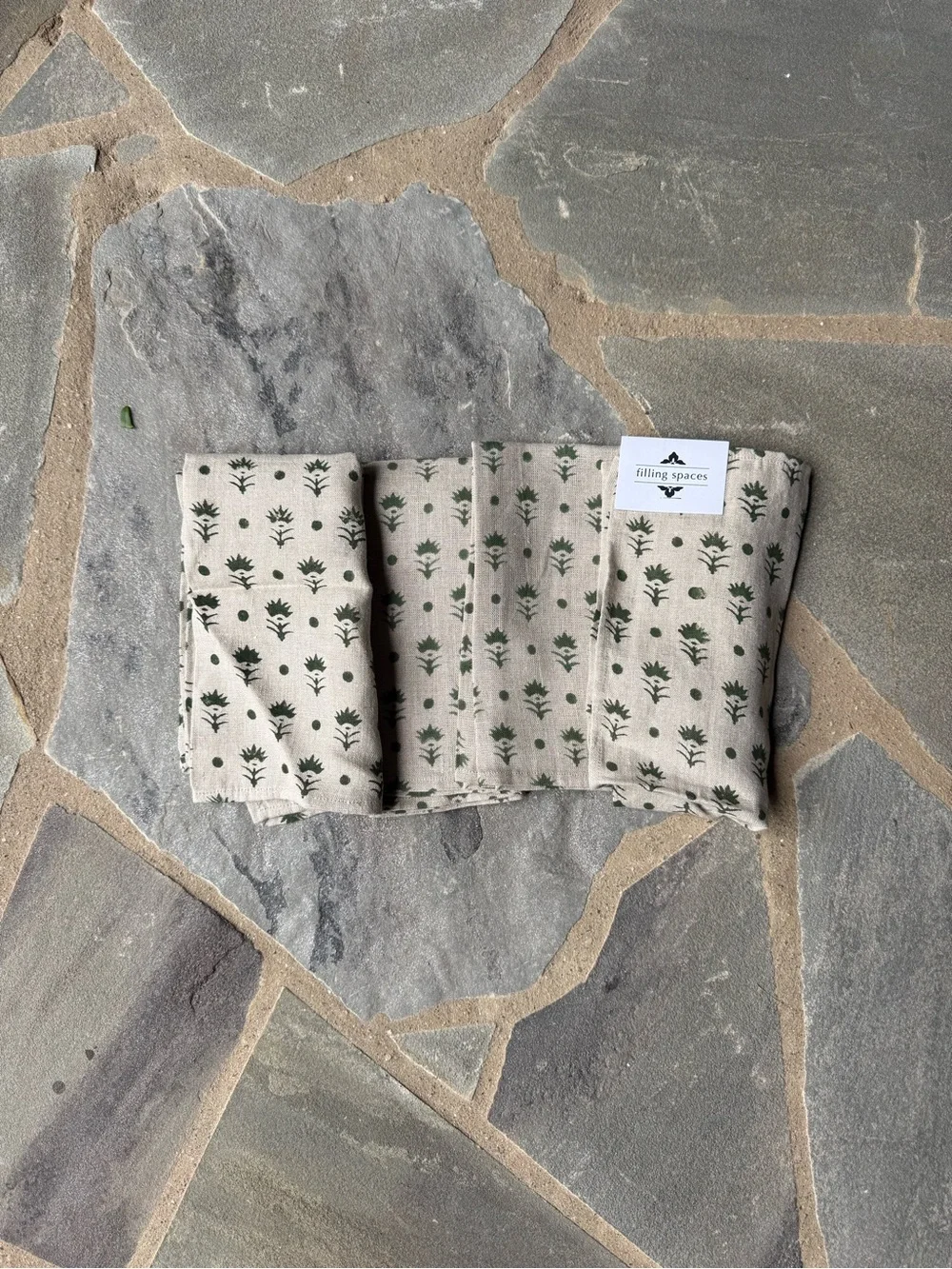 New🌟Terrain- Pari Olive Linen Napkins-Olive